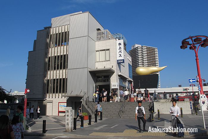 The approach to the Tokyo Cruise building in Asakusa