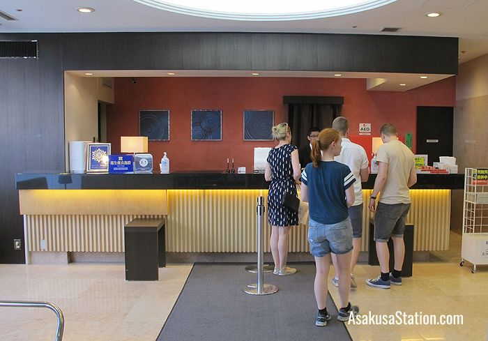 The reception desk at Via Inn Asakusa