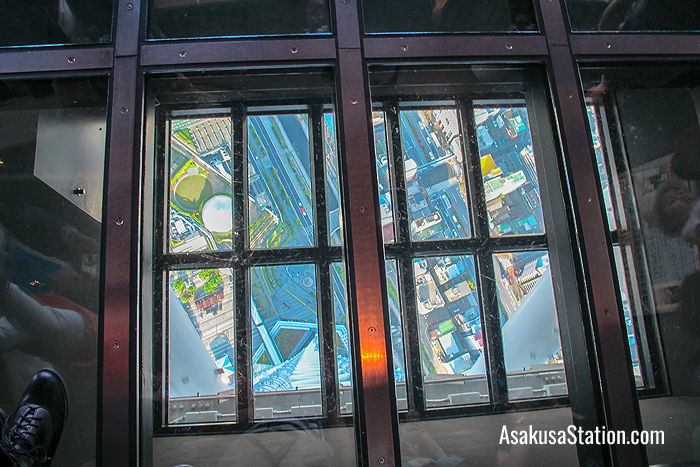 The view through the glass floor