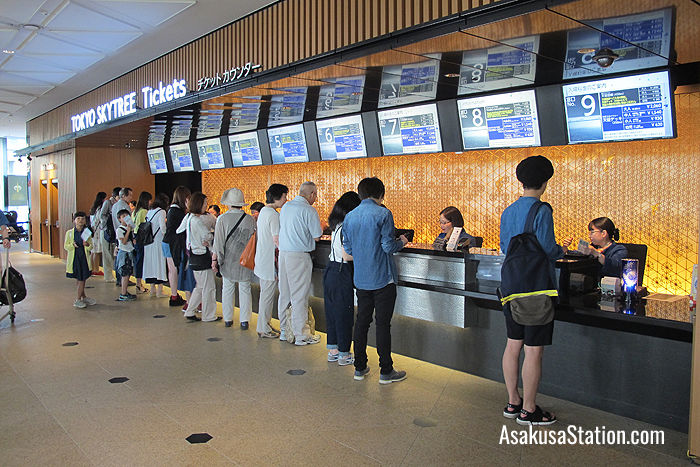 The regular Skytree Ticket Counter on the 4th floor