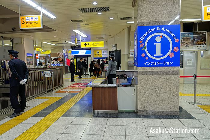 Limited Express information desk at Tobu Asakusa Station