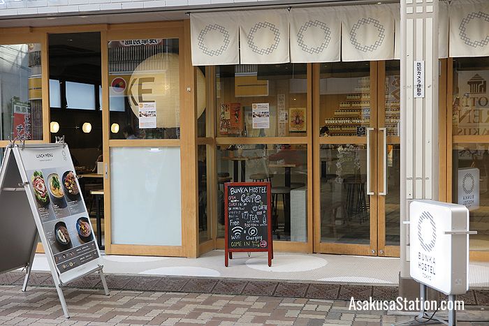 The entrance to Bunka Hostel in Asakusa