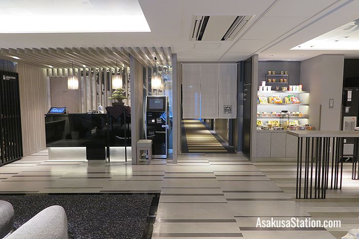 The hotel lobby
