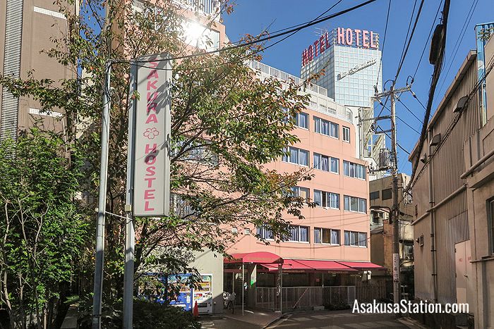 A street view of Sakura Hostel Asakusa