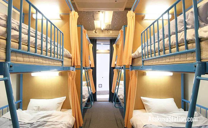 Group room with bunk beds at Sakura Hostel Asakusa