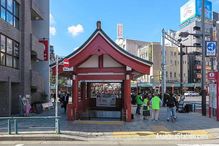 Exit 4 to Azuma-bashi Bridge on the east side of Edo-dori Avenue