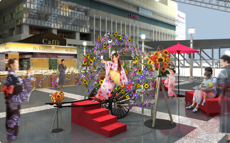 A colorfully decorated rickshaw will be used as commemorative photo spot