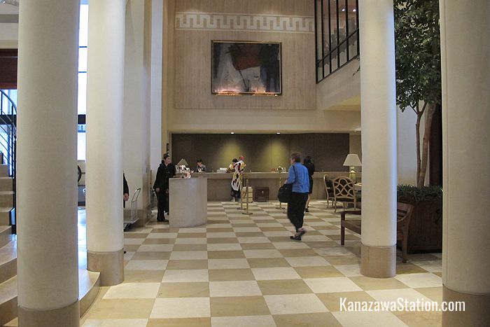 The hotel reception on the 1st floor