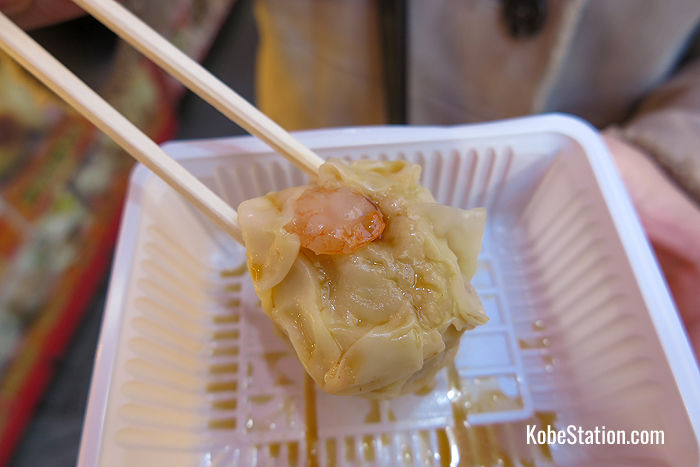 A shumai pork and shrimp dumpling