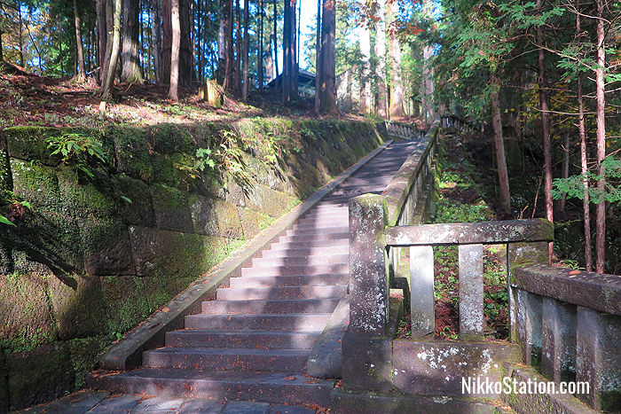 The stone steps to the Inner Shrine of Toshogu