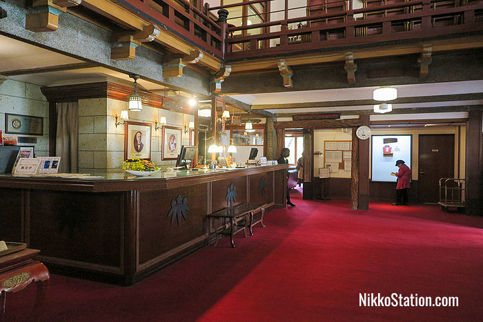 The hotel reception desk