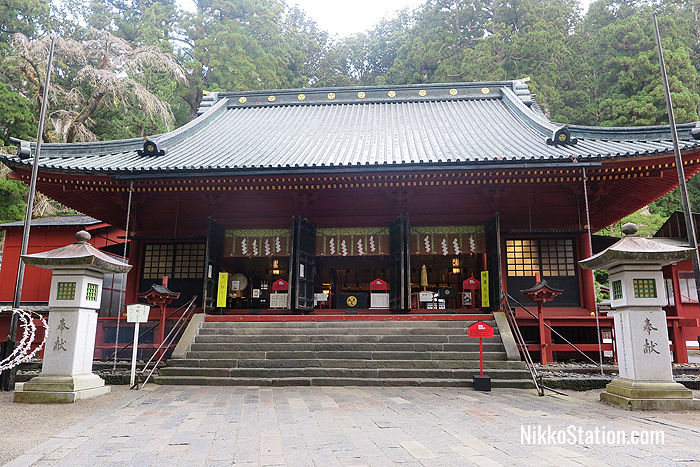 The Haiden or Worship Hall was first built in 1619, but the present hall dates from 1645