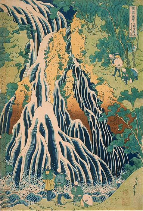 Hokusai’s print of the Kirifuri Falls – Public Domain