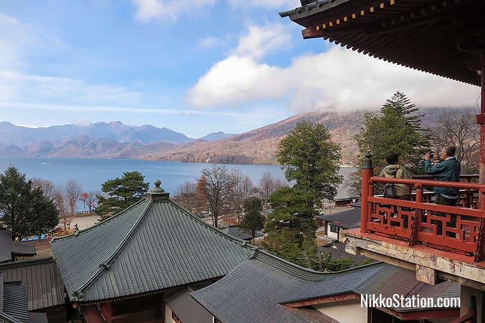 The view over Lake Chuzenji from the Godai-do at Chuzenji Temple