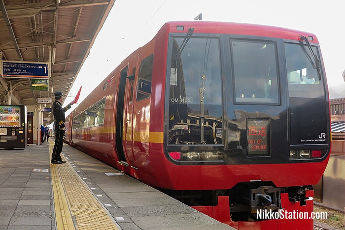 The JR Limited Express Kinugawa at Kinugawa-Onsen Station