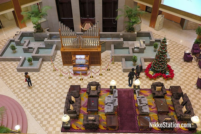 Inside the hotel atrium