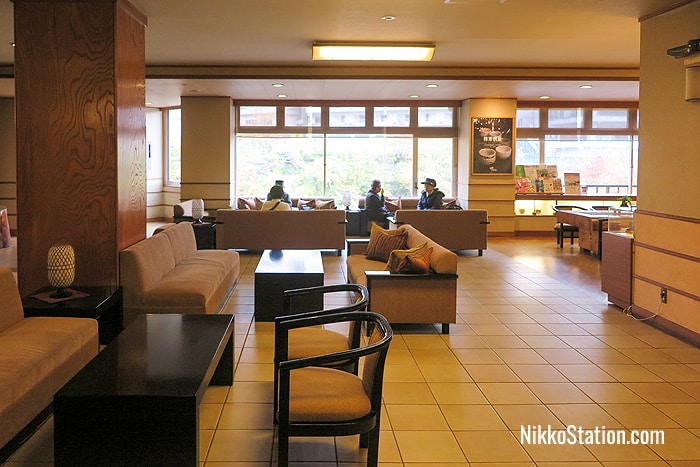 The hotel lobby