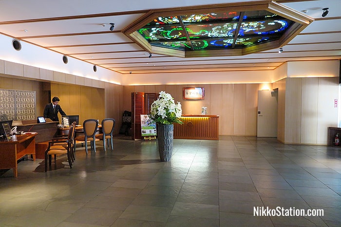 The hotel reception area
