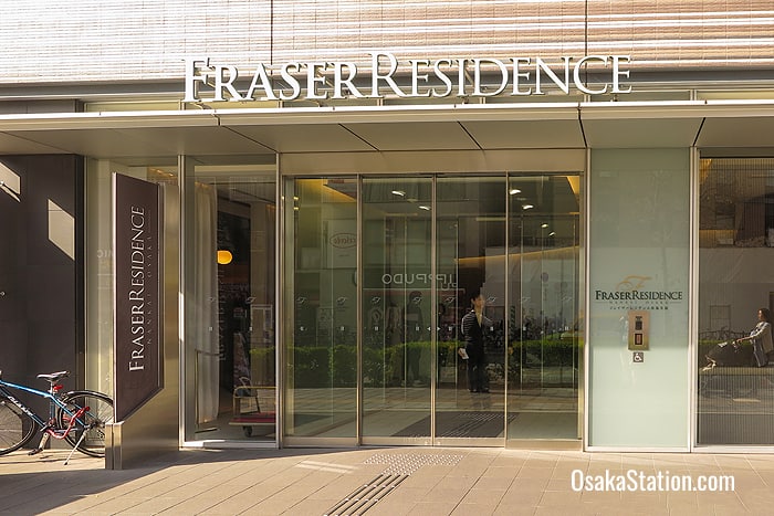 The entrance to Fraser Residence Nankai Osaka