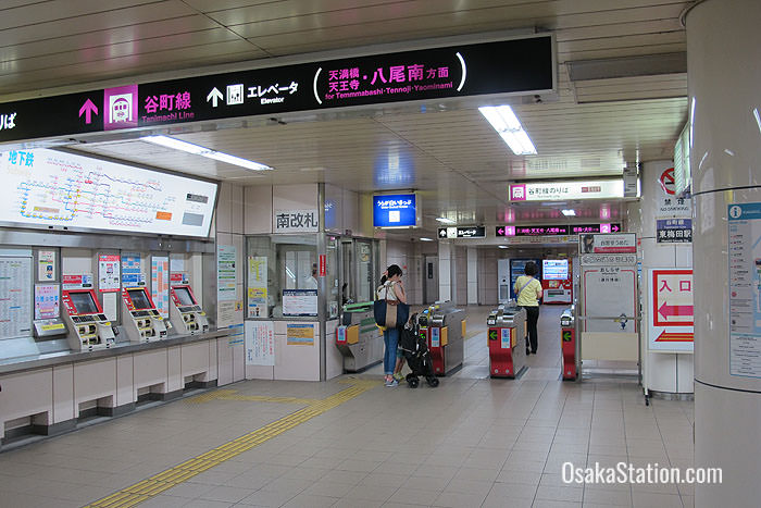 The southern gates of Higashi-Umeda Subway Station