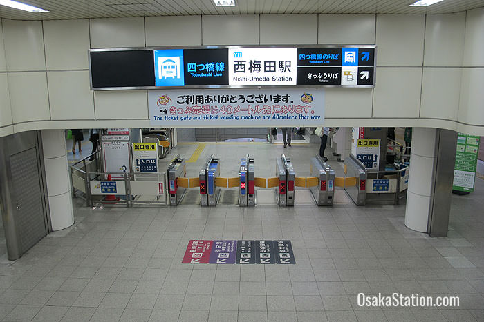 The gates for Nishi-Umeda Subway Station