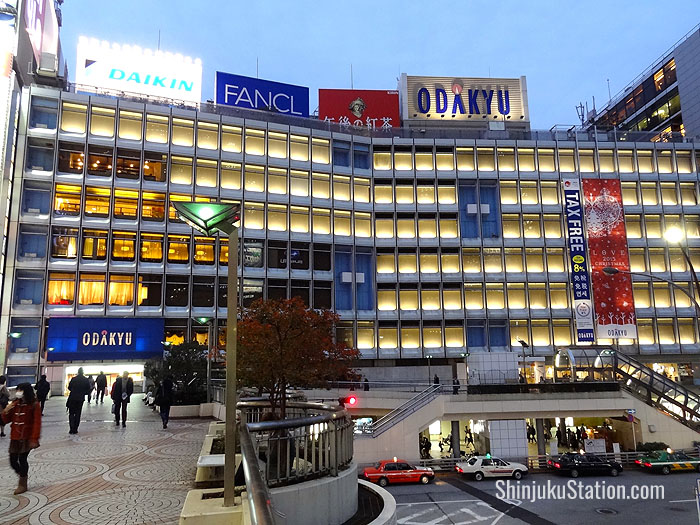 Odakyu Department Store dominates the west side of Shinjuku Station