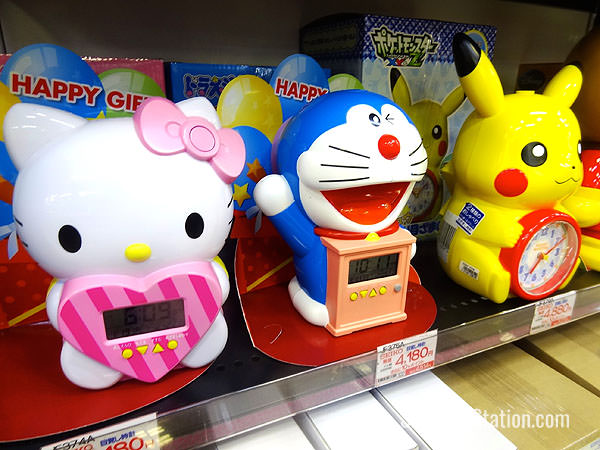 Clocks based on cartoon characters are found on the first basement