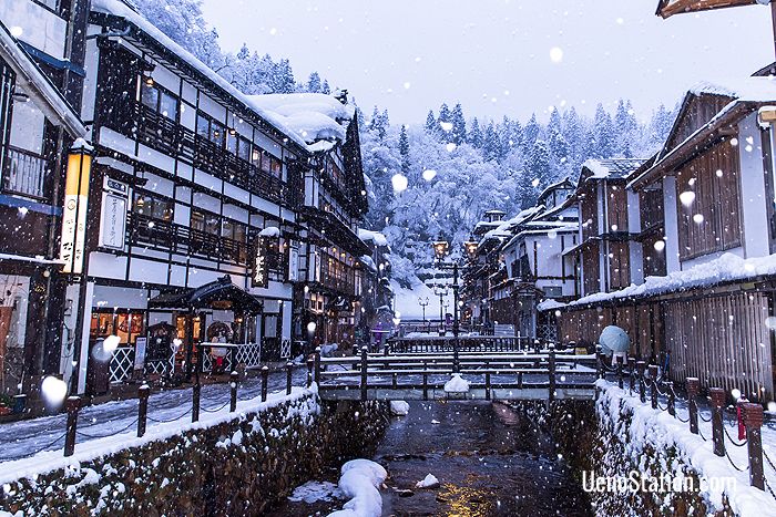 Ginzan Onsen is prettiest in the winter season when the town is blanketed in snow