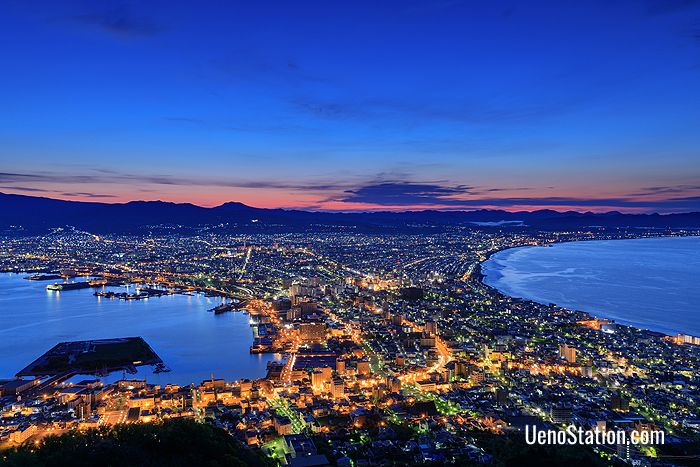 The spectacular night view over Hakodate