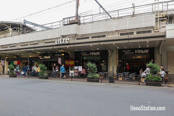 Restaurants on the west side of the JR Ueno Station building