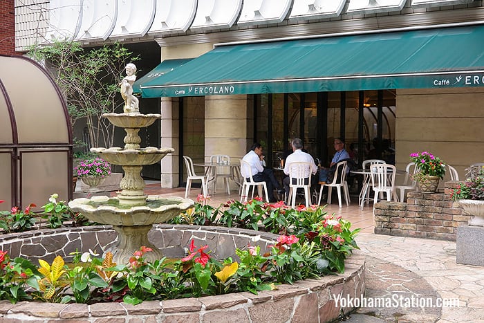 Terrace seating at the Ercolano cafe