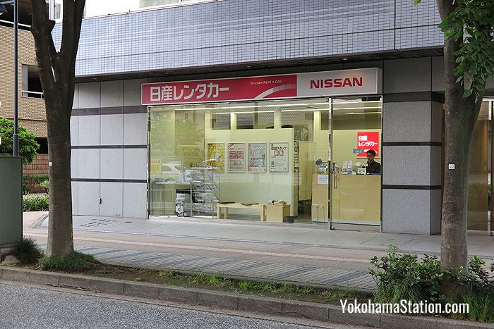 This Nissan Rent-a-car office is a 9 minute walk from the main exit of Shin-Yokohama Station